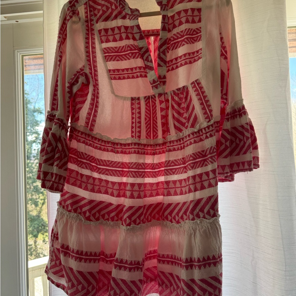Pink and White Patterned dress